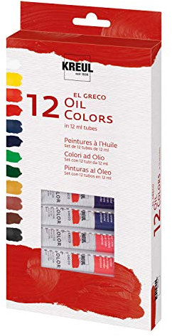 KREUL 26150 - El Greco Ölfarben, Grundausstattung für Schule, Kunst und Studium, 12 x 12 ml