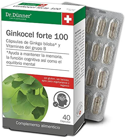 Salus - Ginkocel Forte Complemento Alimenticio - 100 Cápsulas - Ayuda a Mantener la Memoria, la Función Cognitiva y el Equilibrio Mental - Contiene Ginkgo Biloba y Vitaminas del Grupo B