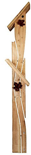 WEIDENPROFI Nistkasten, Vogelhaus mit Standfuss aus Lärchenholz, Modell Morgentänzer, Höhe ca. 300 cm, mit Futterstation