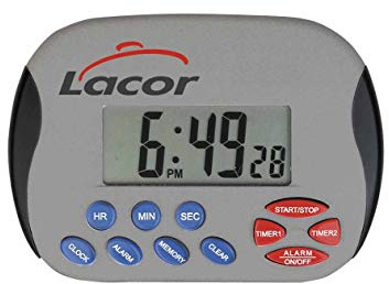 LACOR 60805 - Reloj Digital Cocina con Avisador Acustico - Menaje de Cocina | Para un uso práctico y profesional en cocina; perfecto para el día a día en hostelería y en casa, cómodo de usar y de guardar