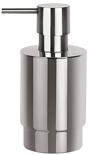 Spirella Premium Seifenspender Nyo in edlem Design | Flüssigseifen-Spender aus Edelstahl | Fassungsvermögen: 200ml | ØxH: 6,5 x 14 cm | Silber