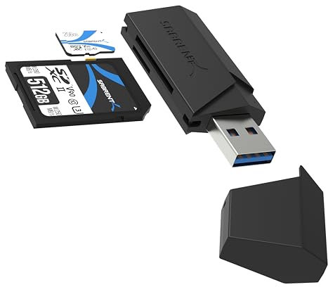 SABRENT Chiavetta USB Lettore Micro SD, Lettore schede SD USB 3.2 Gen 1, Adattatore schede di Memoria SD/Flash Cards per PC, MacBook PRO ECC, Supporta MMC/TF/SDXC/SDHC/Micro SDHC/Micro SDXC (CR-UMSS)