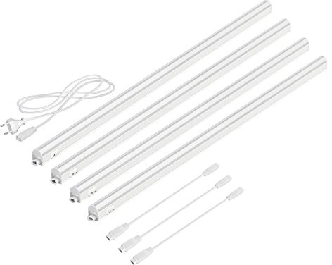 parlat LED Unterbau-Leuchten Rigel, je 87,3cm, 40cm Kabel, je 1002lm, warm-weiß, 4er Set