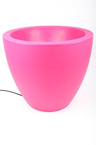 point-garden Beleuchteter Blumentopf aus Kunststoff, Pflanzkübel pink