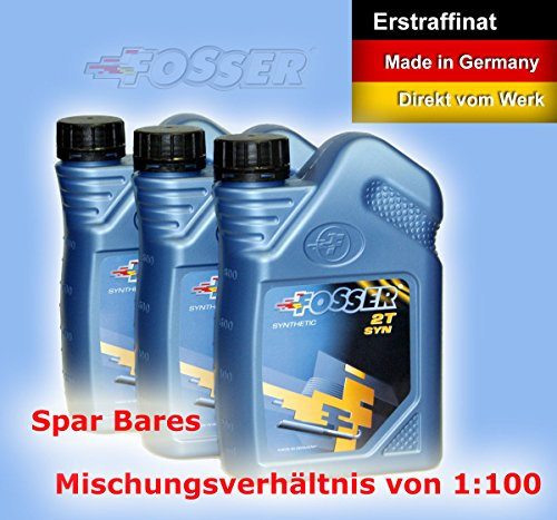 1L FOSSER 2T SYN synthetisches Zweitaktöl für Roller, Mofa, Moped, Mischungsverhältnis 1:100