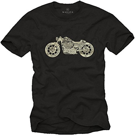 Vintage Biker T-Shirt für Männer - Motorradbekleidung - schwarz XL