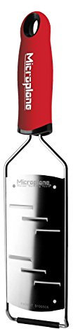 Microplane - Rallador grande de acero inoxidable rojo de la serie Gourmet para queso duro, chocolate y trufas