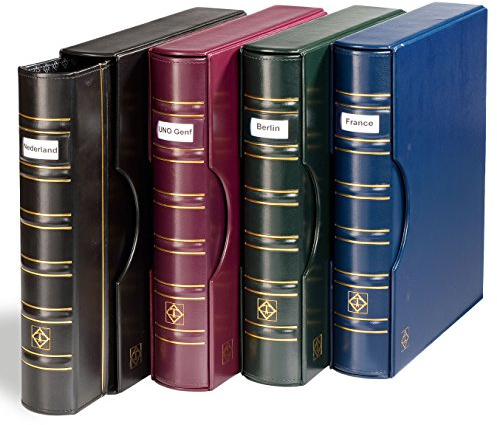Leuchtturm 302901 Album per Monete Grande - Raccoglitore ad Anelli dal Design Classico SIGNUM - con Custodia Inclusa - Blu