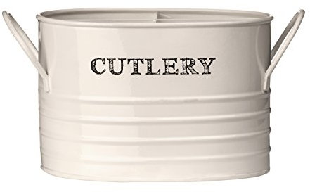 Premier Housewares Cutlery Organiser / Utensils Holder / Cutlery Holder / Kitchen Utensils Holder / Metal Cutlery Caddy - White