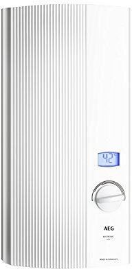 AEG elektronischer Durchlauferhitzer DDLE LCD 18 kW, gradgenaue Temperaturwahl, LC-Display, Festanschluss 400V, VDE geprüft, 222392