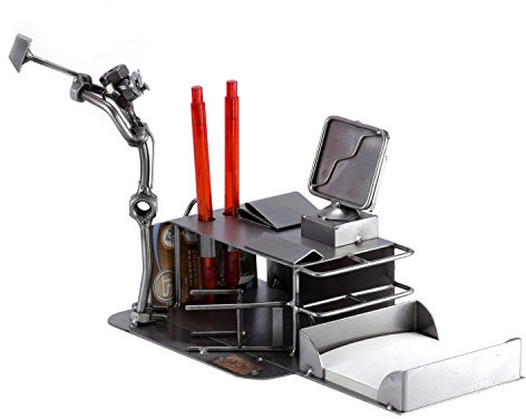 Steelman24 Schraubenmännchen PC-Crash Büro Organizer | Made in Germany,Handarbeit,Geschenkidee,Stahlfigur,Metallfigur,Metallmännchen