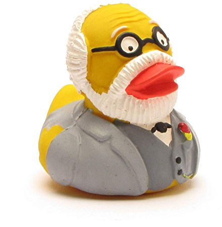 Duckshop I Badeente Sigmund Freud I Quietscheente I Quietscheentchen L: 7,5 cm I Geschenk für Neurologen I Präsent Intelektuelle I Für Sammler