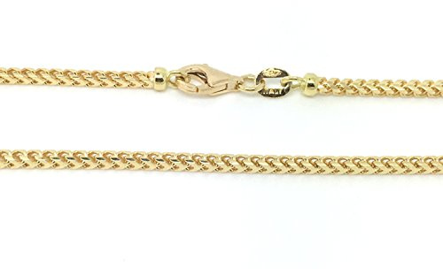 PRINS JEWELS 18 Karat / 750 Gold 1.30 mm Breit Rechteckrohr Franco Gelbgold Kette - Länge wählbar (50)