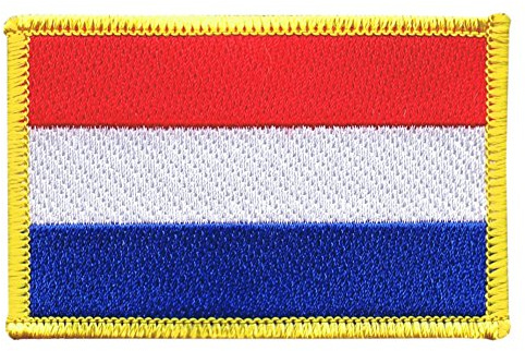 Flaggenfritze® Aufnäher Flagge Niederlande – 5,5 x 8,5 cm – hochwertiger Patch zum Aufbügeln oder Aufnähen – besticktes Abzeichen + gratis Sticker