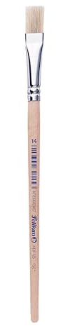 Pelikan Borstenpinsel Sorte 613F, Größe 14, 1 Stück | Pelikan Borstenpinsel Sorte 613F Grösse 14, ideal für Schule & Malen