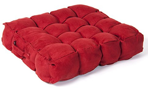 Lancashire Textile Faux Suede Terracotta Red Armchair Booster Cushion Seat Rise Support with 13 Cm Thick Lift - Hollowfibre Filled Seat Cushion - Comfort Using on Dining Chairs, Car seats, and Arm Chairs - Slight Seconds