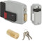 CISA 111611501, Serratura Elettrica da Applicare, 12V, Verniciato Grigio Alluminio, Entrata 50, Mano Destra, Cilindro a tubo
