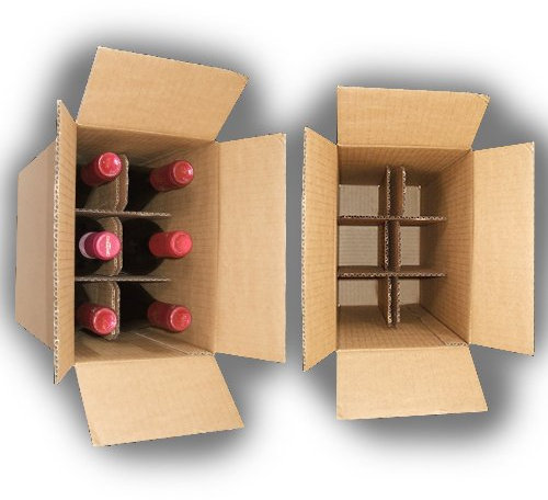 10x Weinkarton, Flaschenkarton 6 Flaschen z.B. 0,75l Bordeaux Weinflaschen