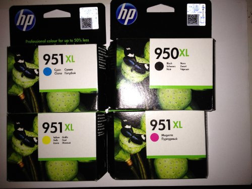 4 Original XL Druckerpatronen für HP Officejet Pro 8600 Premium Plus (Black/Cyan/Yellow/Magenta) Tintenpatronen+ incl. 10 Blatt Photopapier 10x15cm (240g/m²)