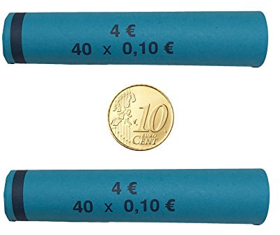 3715 Münzhülsen vorgefertigt und gerollt - 10 Cent (2700 Stück)