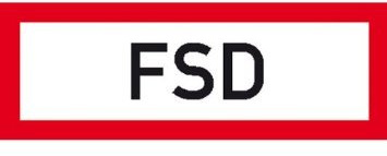 Indigos UG Aufkleber FSD - 21x7,4 cm - selbstklebender Sicherheits Aufkleber für Tür oder Wand - Warnschild für Gebäude, Hotel, Büro, Firma, Haus, Praxis