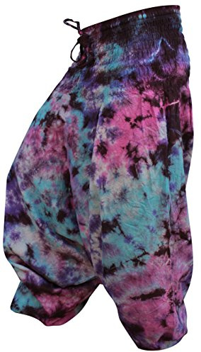 SHOPOHOLIC FASHION Hippie Colourful TIE DYE Baggy Harem Trouser,Boho Brighter Loose FIT Pants (New tyedye 3)
