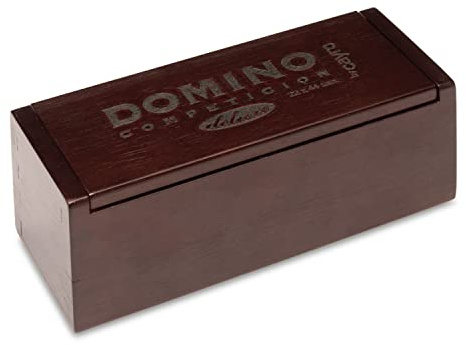 Cayro - Domino - + 6 Anni - Modello Da Competizione - Con Scatola Deluxe In Legno Scuro - Gioco Da Tavolo Classico - Bambini E Adulti - Ideale Da 2 A 4 Giocatori