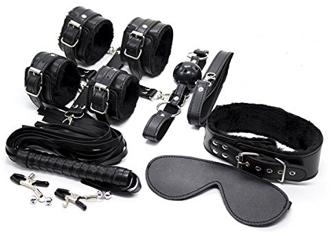 7 piezas Bondage Set en negro