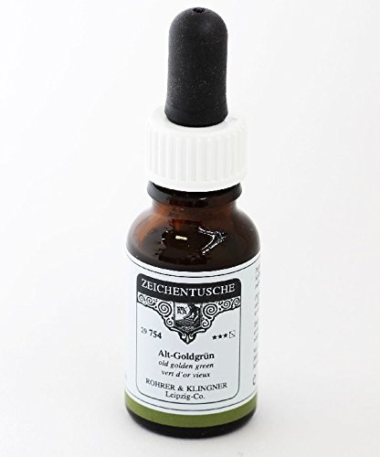 Rohrer & Klingner Zeichentusche Alt-Goldgrün 12 ml