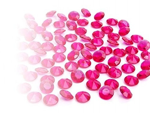 eventkauf 500 Kristalle Diamanten Streuteile Dekosteine 12mm (Fuchsia)