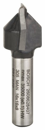 Bosch Accessories Bosch Professional Zubehör 2608 628 407 V-Nutfräser 8 mm, D1 16 mm, L 16 mm, G 45 mm, 90°