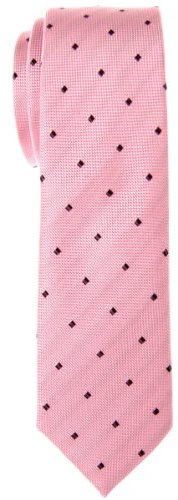 Retreez Corbata fina con cuadrados de época para hombres Rosa