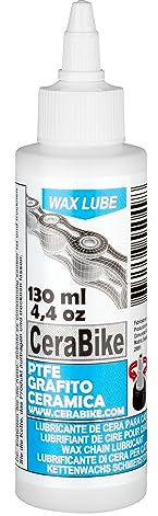 CeraBike WAXLUBE. Wachsbasis SCHMIERMITTEL für Kette mit PTFE, Graphit und Keramik (130ML, 130 Gramm). Korrosion verhindern bei Fahrradketten. Extreme Druckanwendungen und korrosive Umgebungen.