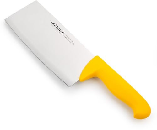 Arcos Serie 2900, Mannaietta Mannaia da Cucina Coltello Scannare Coltello Macellaio, Lama Acciaio Inossidabile NITRUM 200 mm, Manico Polipropilene, Colore Giallo