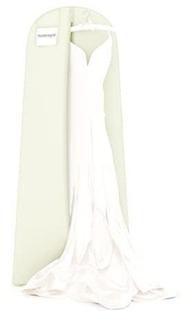 Hangerworld Custodia Porta Abito da Sposa 183cm Traspirante Bianco Avorio con Cerniera Lampo