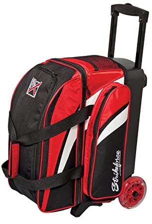 KR Strikeforce Cruiser Smooth Double Roller Bowling Bag, Red/White/Black