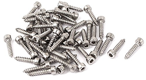 sourcing map 50 Stück Selbstschneidende Zylinderkopfschrauben M2x10mm | Head Gap Schrauben Bohren Innensechskant Holzschrauben, Sechskant-Antrieb