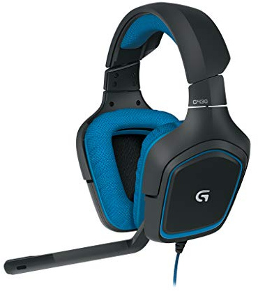 Logitech G430 Gaming Kopfhörer (Dolby 7.1 Surround Sound für PC) blau