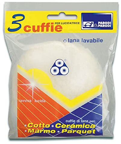 Parodi&Parodi Pulizia 3 Dischi Lucidatrice, Tessuto, Bianco, 14x23x1 cm, 3 unità
