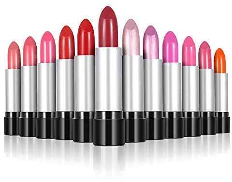 Anself 12Pcs Rouge à Lèvres Glossy La Baume Facile à Porter Lipstick 12 Couleurs Féminine Beauté, Gloss à Lèvres Maquillage Femme Cosmétique Set