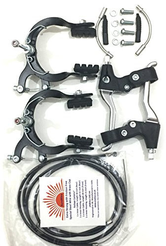 eRadius Complete Mountain Bicycle Caliper Brake Set Cables Alloy Lever Set BMX MTB Bikes Old School Caliper