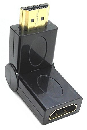 zdyCGTime Premium Conectores Chapados en Oro HDMI Macho a Hembra acoplador, 90 – 270 Degree Ajustable rotación Giratorio HDMI Macho a Hembra Adaptador convertidor