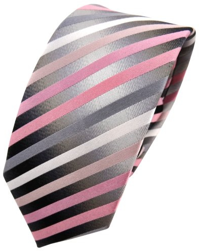 TigerTie - schmale Designer Seidenkrawatte in gestreift
