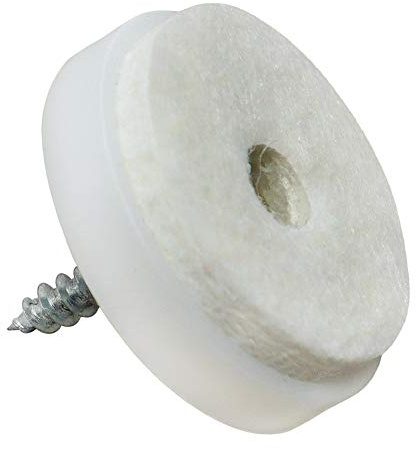 Adsamm® / 32 x Filzgleiter mit Schraube/Weiß/Ø 28 mm/rund/Möbelgleiter zum Schrauben in Premium-Qualität