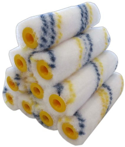 Lackierwalze 10 Stück 10cm thermofusioniert Flor 6mm Polyamidbezug lösungsmittelbeständig Ersatzwalze
