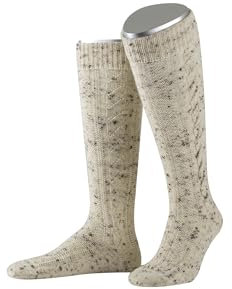 Lusana Herren Trachtenkniebundstrumpf Michel Trachtenstrümpfe, Beige (Natur meliert 0), 44/45