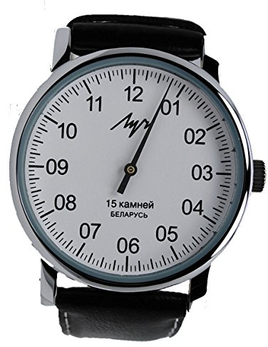 LUCH Authentic Water Resistant Wind up Watch with ONE Hand (White face cyrylic) …