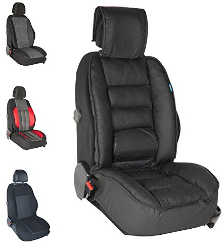 DBS - Couvre Siège Luxe - Voiture/Auto - Noir - Grand Confort - Antidérapant - Compatible Airbag - Universel