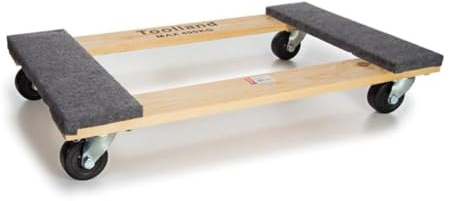 Toolland Plataforma con Ruedas Resistente con Base Grande de Madera 76 x 46 cm, 4 Ruedas giratorias y protección de Fieltro, Ideal para Transportar Muebles y Cargas Pesadas hasta 400 kg