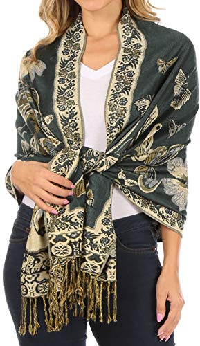 Sakkas 16126 - Liua Lange breite Gewebte Patterned Entwurf Bunt Pashmina-Schal/Schal - Aqua - OS